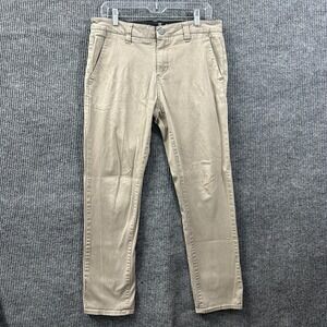 RSQ Chino Slim Straight New York Mens Pants Size 32x32 Beige Flat Front Low Rise